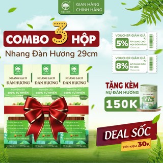 🔥 [COMBO 3HỘP] Nhang Sạch Đàn Hương 1500cây - 29cm  - TIẾT KIỆM 30K - Nhang thiên nhiên MỘC LÂM