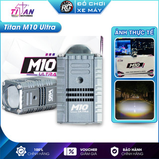 Đèn trợ sáng bi cầu titan m10 ultra mẫu mới 2023 chống nước tuyệt đối, gắn mô tô, xe máy - bh 1 năm