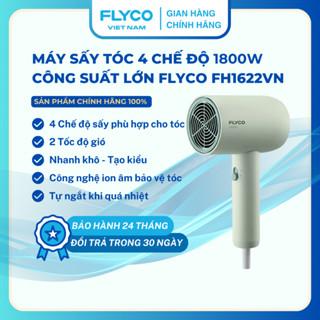 Máy Sấy Tóc Công Suất Lớn Flyco FH1622VN (1800W) - 4 Chế Độ Sấy* 2 Tốc Độ Gió Phù Hợp Mọi Loại Tóc Chính Hãng