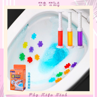 Gel khử mùi bồn cầu hình bông hoa diệt khuẩn khử trùng nhiều màu - Tô Thị