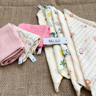  Khăn sữa xô muslin Nhà Sâu có dây treo 