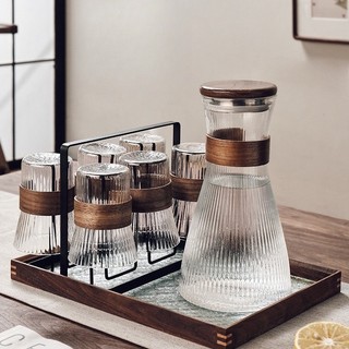 Bình Nước Nóng Lạnh 1.5Lít Có Nắp và Ly 290ml Với Tay Cằm Quả Óc Chó