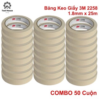 Băng keo giấy 3m dùng che sơn khổ 1,8cm dài 25m masking tape 3m 2258