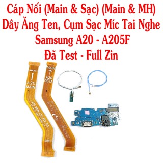 Phụ kiện ss a20 cáp nối dây ăng ten cụm sạc míc tai nghe samsung a20 - a205f đã test - full zin