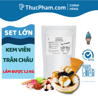 Set Kem Viên Trân Châu Đường Đen 3 Vị Vani, Socola, Matcha ThucPhamCom Tự Làm Tại Nhà Không Cần Máy