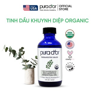 Tinh dầu khuynh diệp hữu cơ therapeutic grade eucalyptus essential oil pura dor 118ml nhập khẩu mỹ