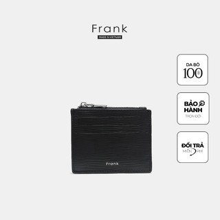 Ví đựng thẻ atm da bò epi nhập khẩu frank mark card holder mini nhiều ngăn cho nam màu đen