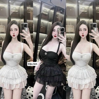 Set váy ren tầng hai dây xinh xắn nd