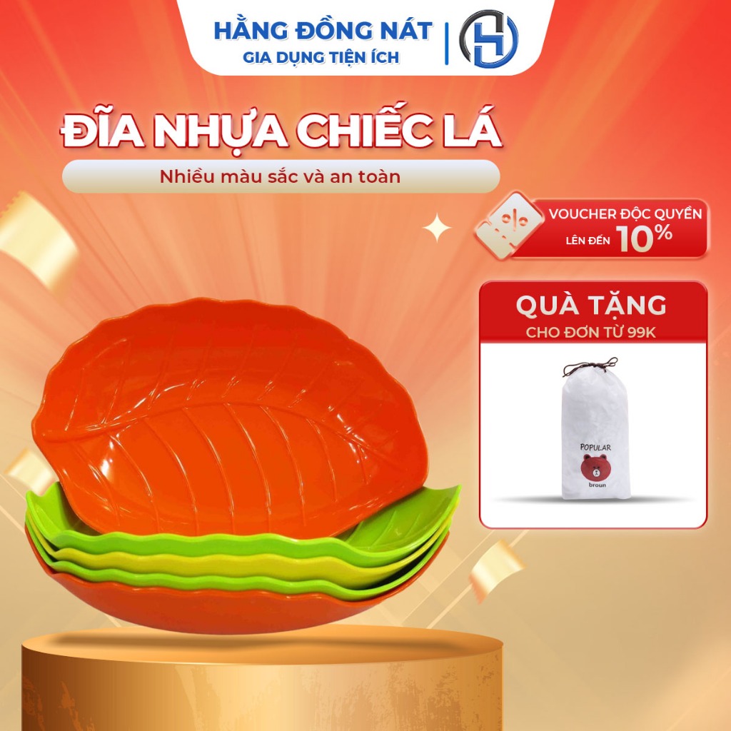 Đĩa nhựa hình chiếc lá 18cm nhiều màu sắc Việt Nhật cao cấp an toàn Hằng Đồng Nát