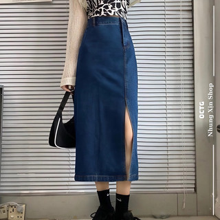 Chân váy jeans dáng MAXI hack dáng siêu đẹp