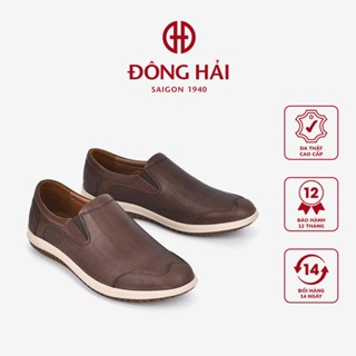 Giày Lười Mọi Nam Đông Hải Mũi Nhọn Da Cao Cấp Đế Bằng 3cm - G0352