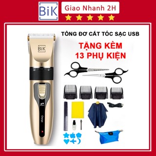 Tông đơ cắt tóc BiK đầu sạc USB, Tặng kèm 13 món phụ kiện tiện dụng - K1757