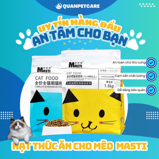 Hạt cho mèo Masti thích hợp mọi lứa tuổi, Thức ăn cho mèo dạng hạt bổ sung dinh dưỡng túi Pet Paw