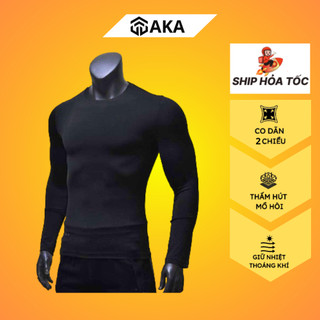 Áo Giữ Nhiệt Nam 💎𝑭𝑹𝑬𝑬𝑺𝑯𝑰𝑷💎 Áo Dài Tay Nam Body Bóng Đá Co Dãn 2 Chiều AKA Sport - ADB