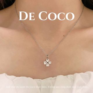 Dây chuyền nữ De Coco Manla cỏ 4 lá đính đá titan không đen gỉ