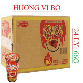 Thùng 24 ly mì caykay vị bò 66g