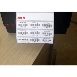 Giấy In Mã Vạch Nhiệt 3 Tem (Cuộn 6000 Tem) - Decal Nhiệt 3 Tem 25x15 mm , Cuộn 30m