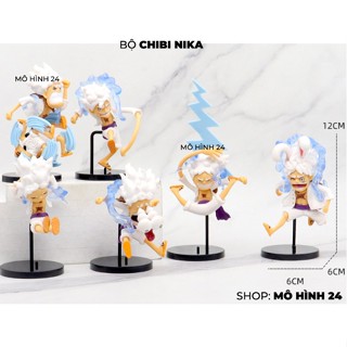SET 6 CHIBI NIKA bộ combo mô hình nhân vật luffy gear 5 nika các dáng vui nhộn quà sinh nhật cho bé giáng sinh figure