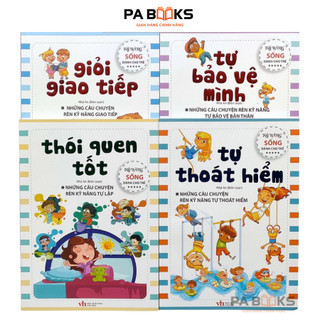 Sách kỹ năng sống cho bé giỏi giao tiếp, tự thoát hiểm, thói quen tốt, tự bảo vệ mình