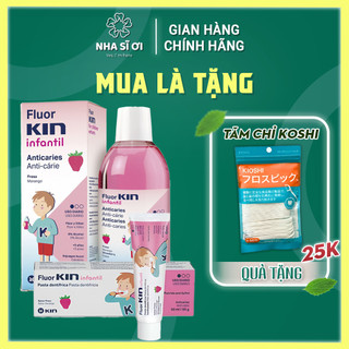 Combo Nước Súc Miệng Và Kem Đánh Răng Kin Gingival Cho Viêm Nướu, Hôi Miệng 250ml/75ml