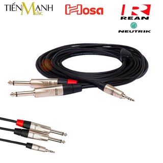 Dây cáp chia tín hiệu chữ y hosa rean by neutrik pro 3ly stereo trs sang 2 đầu 6ly mono ts hmp-003y, hmp-006y, hmp-010y