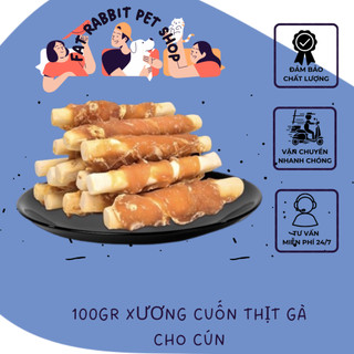 100gr Xương Cuốn Thịt Gà Cho Cún 🍖 Cho cún size vừa và lớn