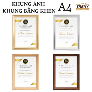 Khung ảnh treo tường, khung bằng khen A4, khung bằng khen hoa văn, loại đẹp cao cấp