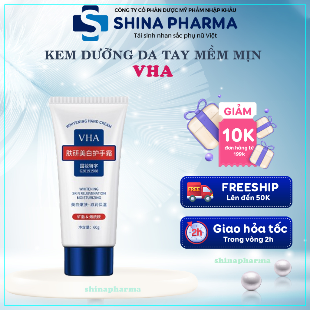 Kem Dưỡng Da Tay VHA Mờ Nám, Tàn Nhang, Đồi Mồi VHA - Kem VHA Dưỡng Da Tay Mềm Mịn, Trắng Sáng