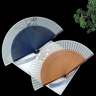 XỊN Quạt xoè quạt múa cổ trang phối hoa thiết kế sang trọng ( Kèm bao quạt + tua rua )