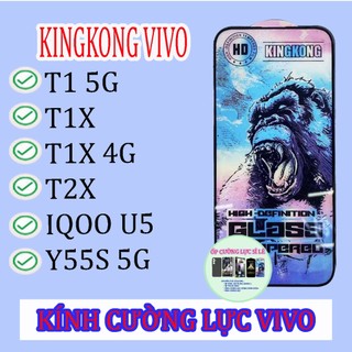 Kính cường lực vivo t1 5g / t1x / t1x 4g / t2x / iqoo u5 / y55s 5g kingkong xanh
