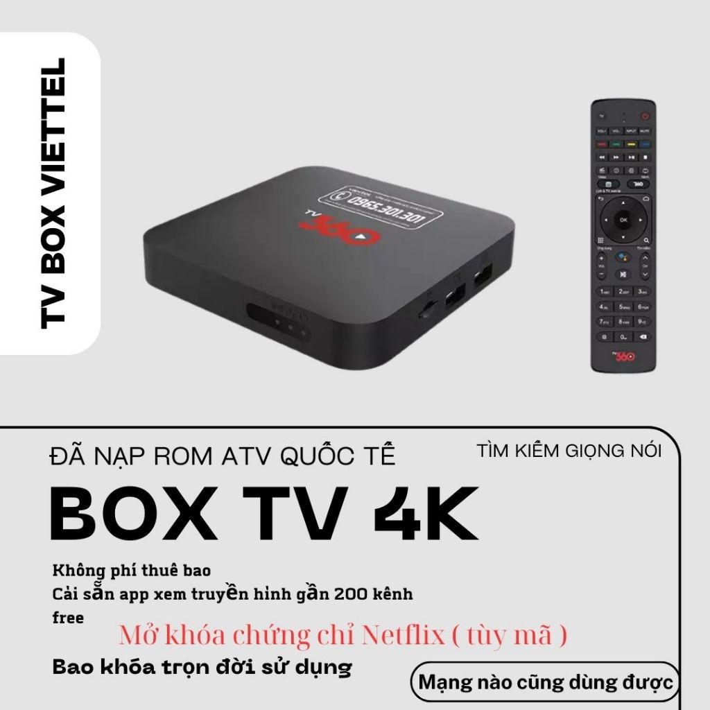 Androi tv box viettell cũ , cài rom ATV ngoài , tivi box viettel 360 xem tivi giải trí ram 2/8 | BigBuy360 - bigbuy360.vn