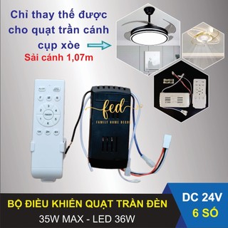 Bộ điều khiển quạt trần đèn DC 24V 35W 6 số - Bộ điều khiển quạt trần đèn