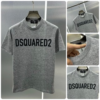 Áo phông nam dsquared2 xám tiêu in chữ đen chấm sơn cao cấp - Áo thun nam DSQ2 xám chữ đen cực chất