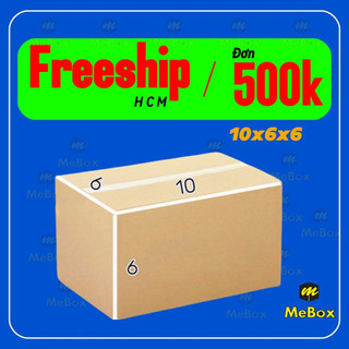 combo 10 hộp carton 10x6x6 trơn không in