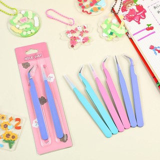 bộ 2 nhíp gấp sticker đầu thẳng và cong