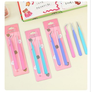 Bộ 2 nhíp gấp sticker đầu thẳng và cong