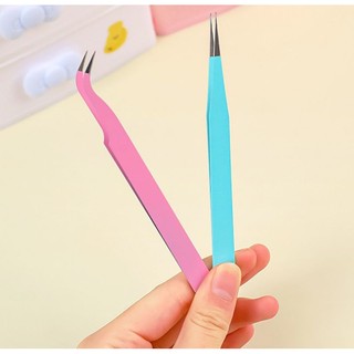 bộ 2 nhíp gấp sticker đầu thẳng và cong
