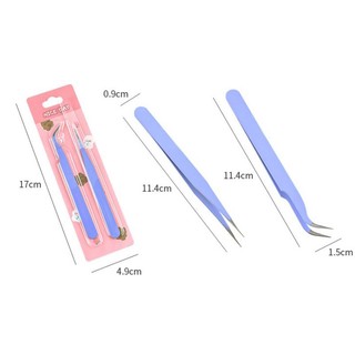 bộ 2 nhíp gấp sticker đầu thẳng và cong
