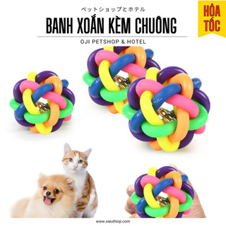 Đồ chơi cho mèo chó, banh xoắn kèm chuông