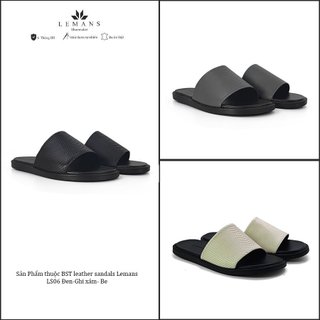 Dép quai ngang LS06 LEMANS da bò, đế cao su có mùi thơm, thiết kế quai da 3 lớp chính hãng, Bảo hành 06 tháng