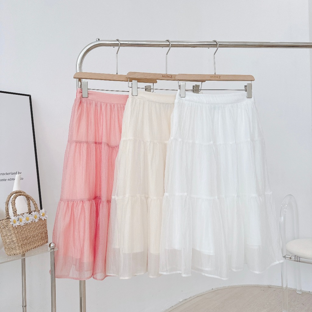 Chân Váy Voan MINZ STORE Mã 3036, Thiết Kế 3 Tầng Phong Cách Dạo Phố