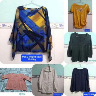 Thanh lý áo kiểu nữ trung niên size 40-70kg