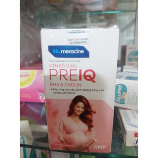 Viên uống PreIQ bổ sung vitamin, DHA, khoáng chất cho bà bầu - Hộp 30 viên