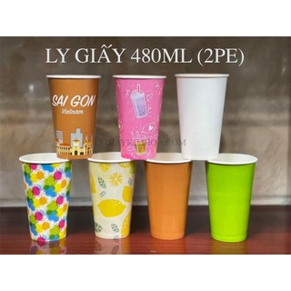 50 cái Ly giấy 480ml (hình ngẫu nhiên) (2PE)
