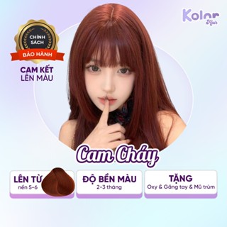 Top thuốc nhuộm tóc tone CAM ĐỎ, CAM ĐÀO, CAM CHÁY, ĐỎ phúc bồn tử không cần tẩy, nhuộm tóc tại nhà KolorHair