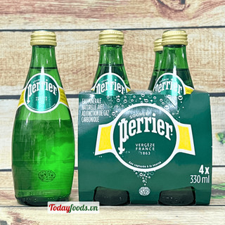 Nước khoáng thiên nhiên có ga perrier chai thủy tinh 330ml