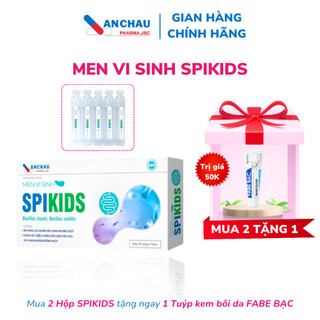 Men vi sinh cho bé táo bón, tiêu chảy, rối loạn tiêu hóa - men nước spikids 3 tỷ bào tử lợi khuẩn - hộp 20 ống x 10ml