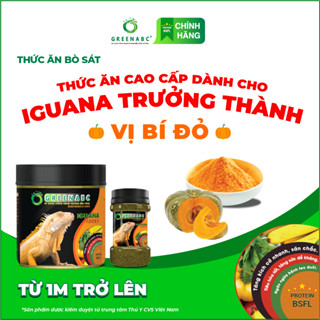 Thức ăn bò sát Iguana Trưởng Thành GREENABC bí đỏ cho Igu từ 1m trở lên – Hộp 230g- Gai bung màu đẹp