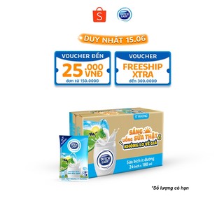 Thùng 24 bịch sữa tươi tiệt trùng ít đường Dutch Lady Canxi & Protein 180ml