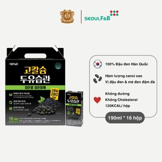 Thùng sữa đậu đen mè đen seoul f&b hàn quốc 190ml x 16 hộp